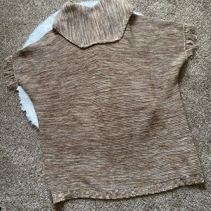 Linda Anderson Fringe Open Front Knit Sweater Cardigan Fringe Small to Large